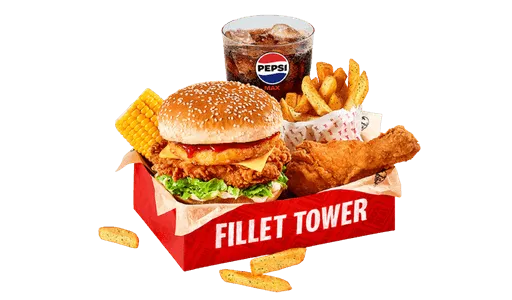 Fillet Tower Box Meal with 1 PC Chicken