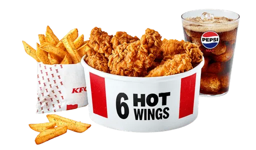 Hot Wings Meal 6 pc