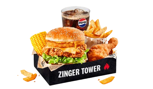 Zinger Supercharger Tower Box Meal with 1 PC Chicken