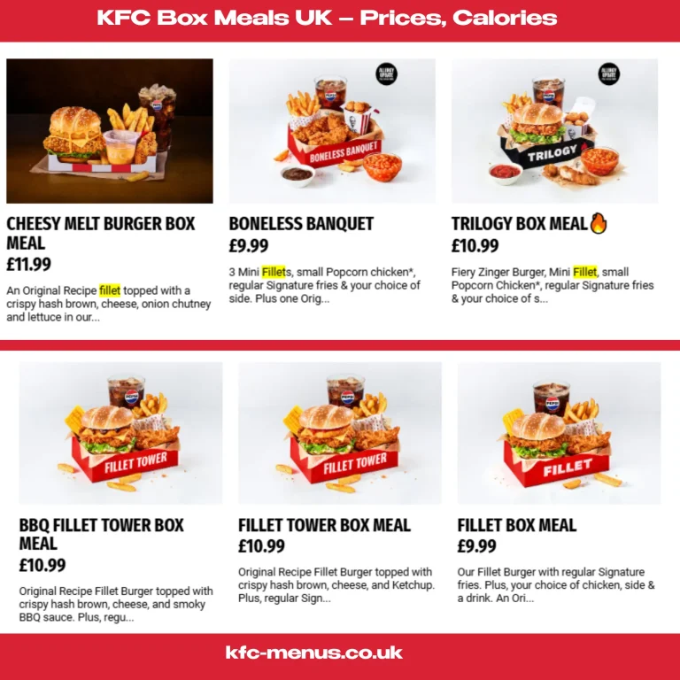 KFC Box Meals UK