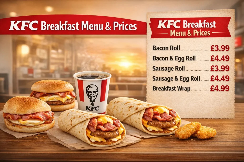 KFC Breakfast Menu prices