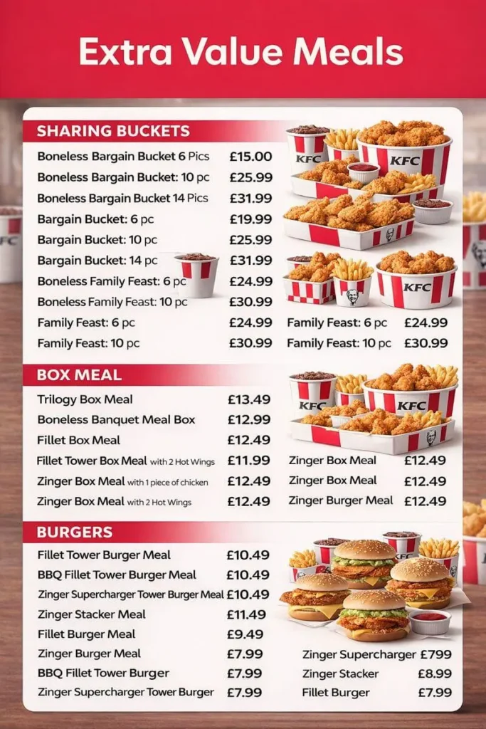 kfc Menu