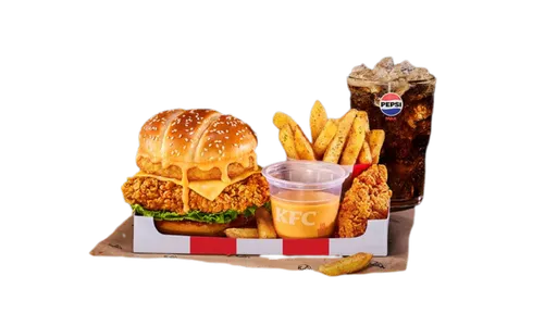Cheesy Melt Burger Box Meal