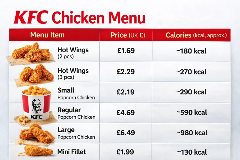 KFC Chicken Menu Prices