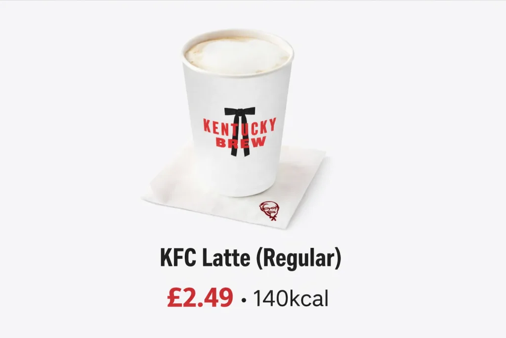 KFC Latte prices & calories