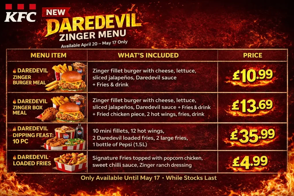 KFC Daredevil Menu
