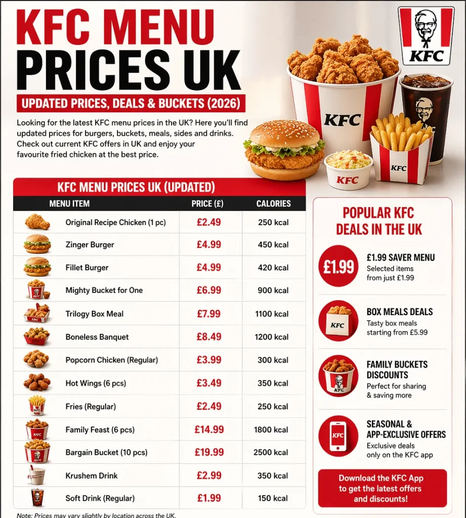 Kfc prices list